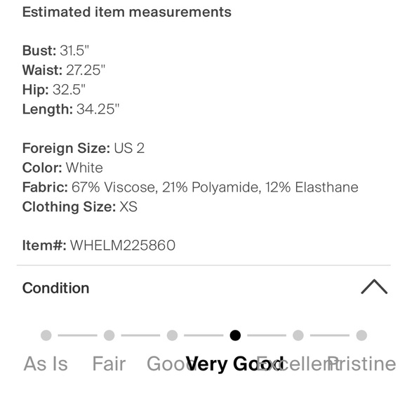 White Helmut Lang dress see pics for measurements and fabric content size 2 - Picture 5 of 7